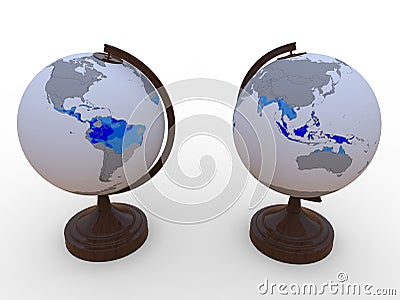 Earth tropical areas Cartoon Illustration