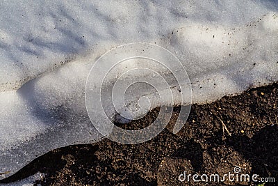 Earth from under the snow Stock Photo