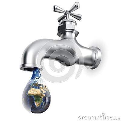 Earth in waterdrop Stock Photo