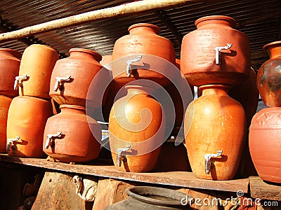 Earthen Pots Stock Photo