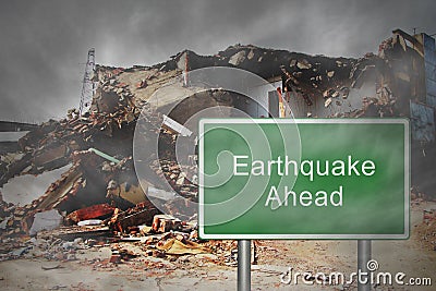 Earthquake Ahead Stock Photo