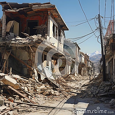 Earthquake damage Stock Photo