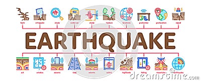 Earthquake Disaster Minimal Infographic Banner Vector Vector Illustration