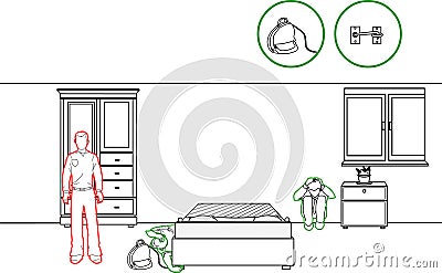 Earthquake protection methods Vector Illustration