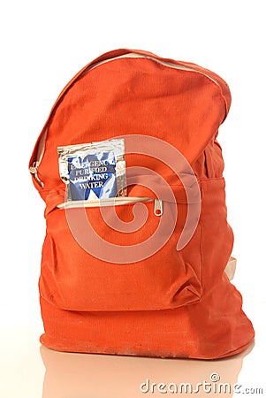 Earthquake survival kit Stock Photo