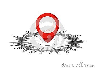 earthquaker location epicenter Vector Illustration