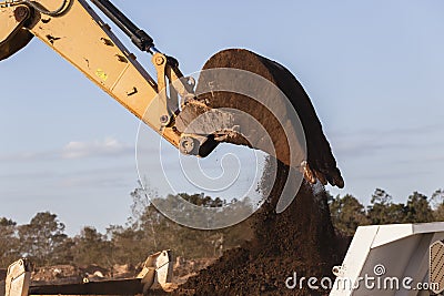 Earthworks Excavator Bucket Earth Stock Photo