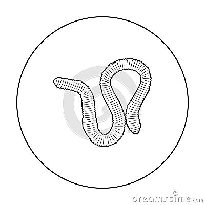 Earthworm icon in outline style isolated on white background. Insects symbol stock vector illustration. Vector Illustration