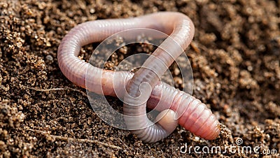 Earthworm in soil Stock Photo