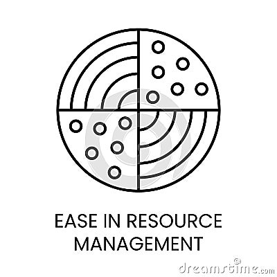 Ease in resource management linear icon in vector Vector Illustration