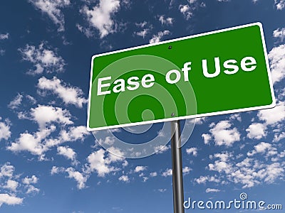 Ease of use traffic sign Stock Photo