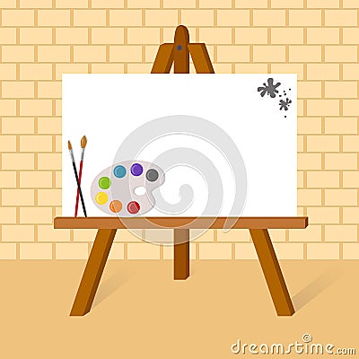 Easel with canvas Stock Photo