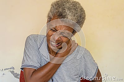 Easing To Shoulder Pain Stock Photo