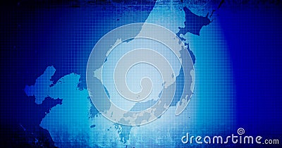 East asia map / technology image background Stock Photo