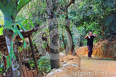 East asia village and people - Karen ethnie in Thailand Editorial Stock Photo
