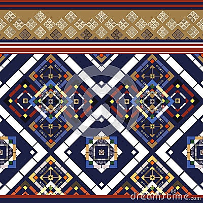 East Asian sarong pattern, Thai-Laos sarong pattern, Arab and Dubai culture Stock Photo