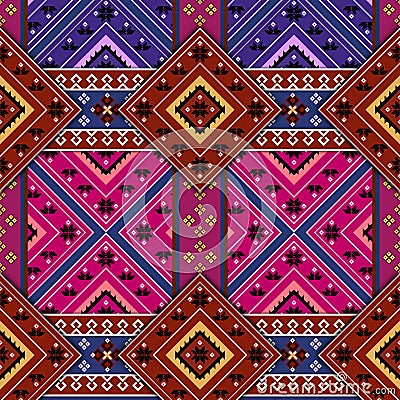 East Asian style sarong pattern, Thai-Laos sarong pattern, Middle Eastern Asian art fabric pattern, paisley pattern Stock Photo