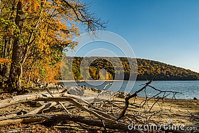 East Branch Reservoir in Fall Stock Photo