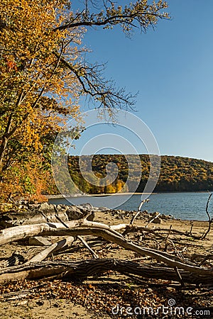 East Branch Reservoir in Fall Stock Photo