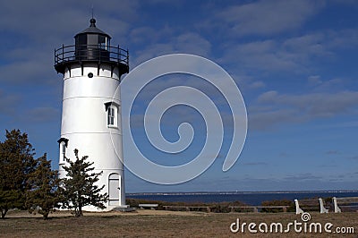 East Chop Lighthouse leads boats of the choppy waters to safety Stock Photo