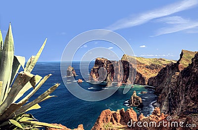 East coast of Madeira island, Ponta de Sao Loure Stock Photo