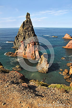 East coast of Madeira island, Ponta de Sao Loure Stock Photo