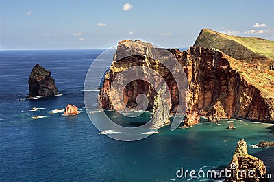 East coast of Madeira island - Ponta de Sao Loure Stock Photo