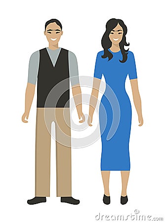 east couple. Vector Illustration