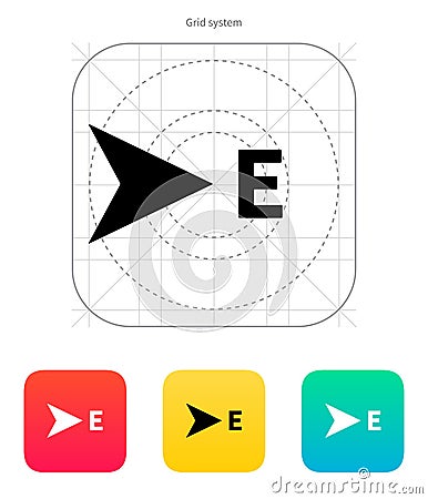 East direction compass icon. Vector Illustration