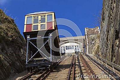 East Hill Lift Railway in Hastings Stock Photo