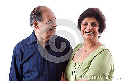 East Indian Elderly Woman with her husband Stock Photo