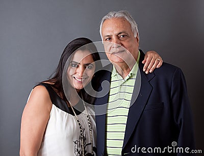 East Indian Father and Daughter Stock Photo