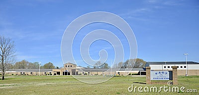 East Junior High School Landscape, Somerville, TN Editorial Stock Photo