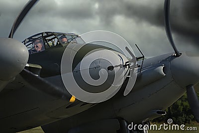 East Kirkby. Lincolnshire aviation heritage trust. UK, August 2021. Mosquito night fighter. Editorial Stock Photo