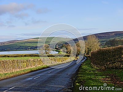 The east Lancashire Moors on the road to Barnoldswick in the beautiful countryside on the Lancashire Yorkshire border in Nort Stock Photo
