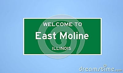 East Moline, Illinois city limit sign. Town sign from the USA. Stock Photo