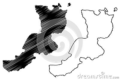 East New Britain Province Independent State of Papua New Guinea, PNG, Provinces map vector illustration, scribble sketch island Vector Illustration