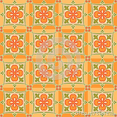 East orange patterns Vector Illustration