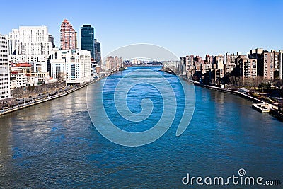 East river in New York City Stock Photo
