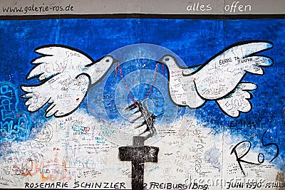 East Side Gallery, Alles offen Editorial Stock Photo