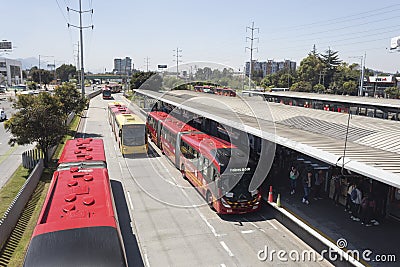 East side of Transmilenio massive transportation system main station knowed as 