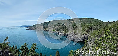 East Sooke Park Beechey Head Cove Panorama Stock Photo