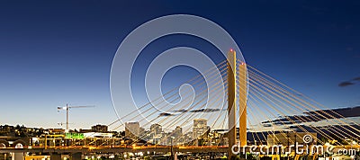 East 21st Street Bridge in Tacoma WA at Blue Hour Editorial Stock Photo