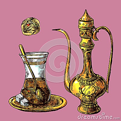 East tea illustration Vector Illustration