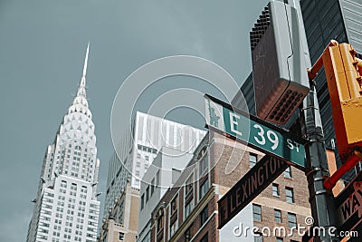 East 39th Street sign in New York, United States Editorial Stock Photo