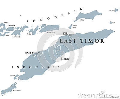 East Timor or also Timor Leste political map Vector Illustration