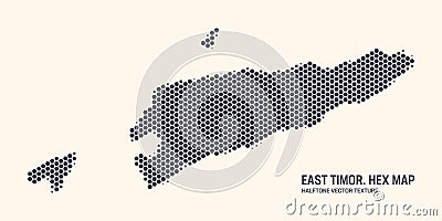East Timor Map Vector Hexagonal Half Tone Pattern Isolated On Light Background Vector Illustration