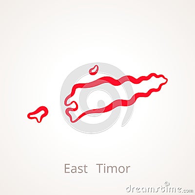 East Timor - Outline Map Vector Illustration