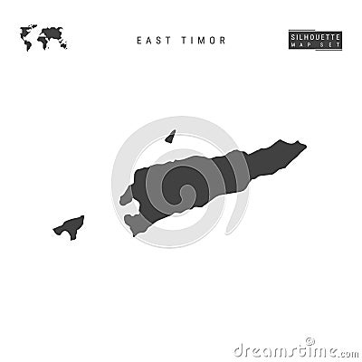 East Timor Vector Map Isolated on White Background. High-Detailed Black Silhouette Map of East Timor Vector Illustration