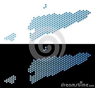 East Timour Map Hexagonal Abstraction Vector Illustration